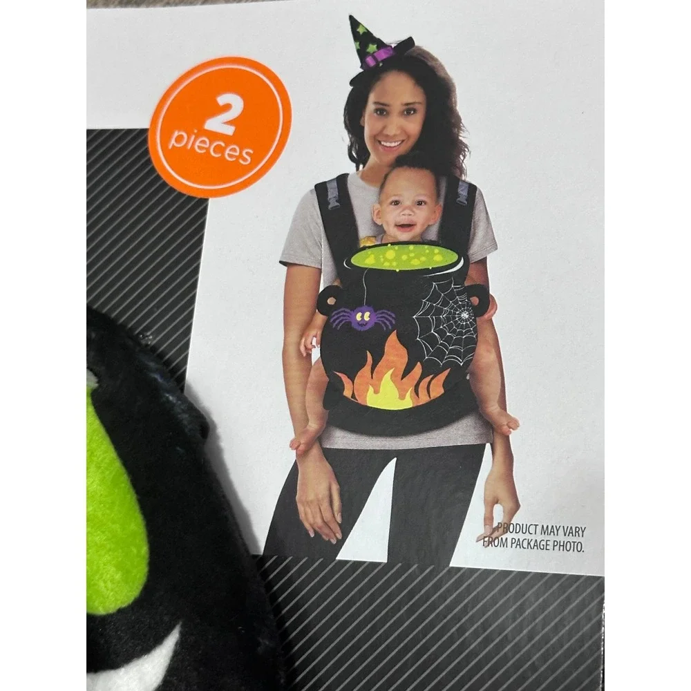 Halloween Carrier Costume Cauldron Witch Hat 2pc Set NWT